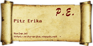 Pitz Erika névjegykártya